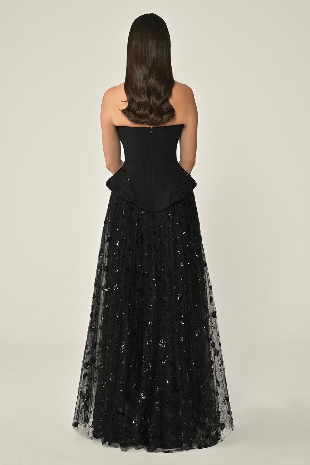 strapless corset gown with sequin tulle skirt – VERA