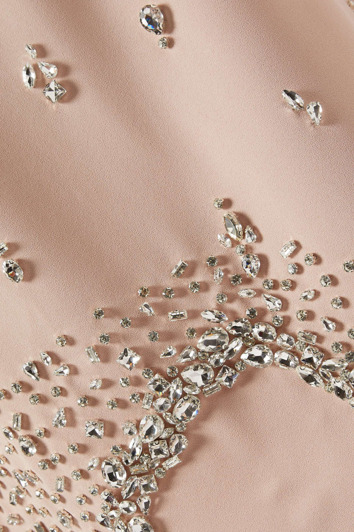 فستان مزين بأكمام طويلة مع لمسات من الكريستال - روبي