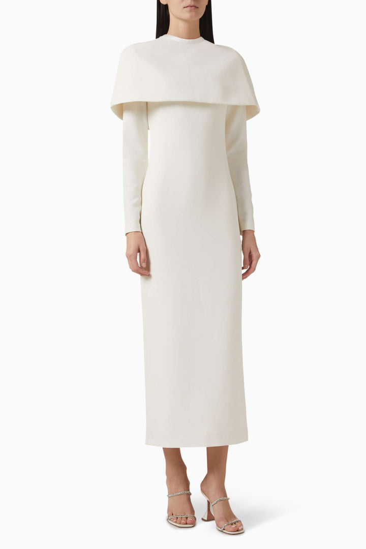 فستان عمودي بأكمام طويلة مع غطاء رأس منظم – إسمي