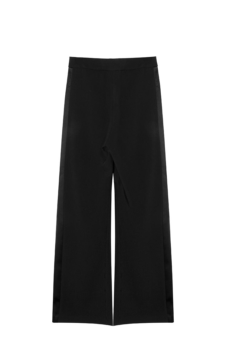 Layered Wide-Leg Pants with Belt – BASEM
