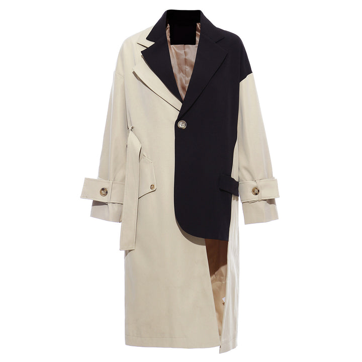 contrast panel tailored trench coat – DUALITY