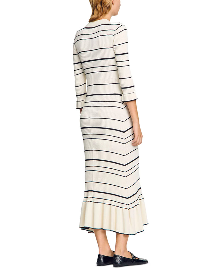 Geplooide top met uitlopende mouwen en maxi-rok set met tailleband – Rosiny 