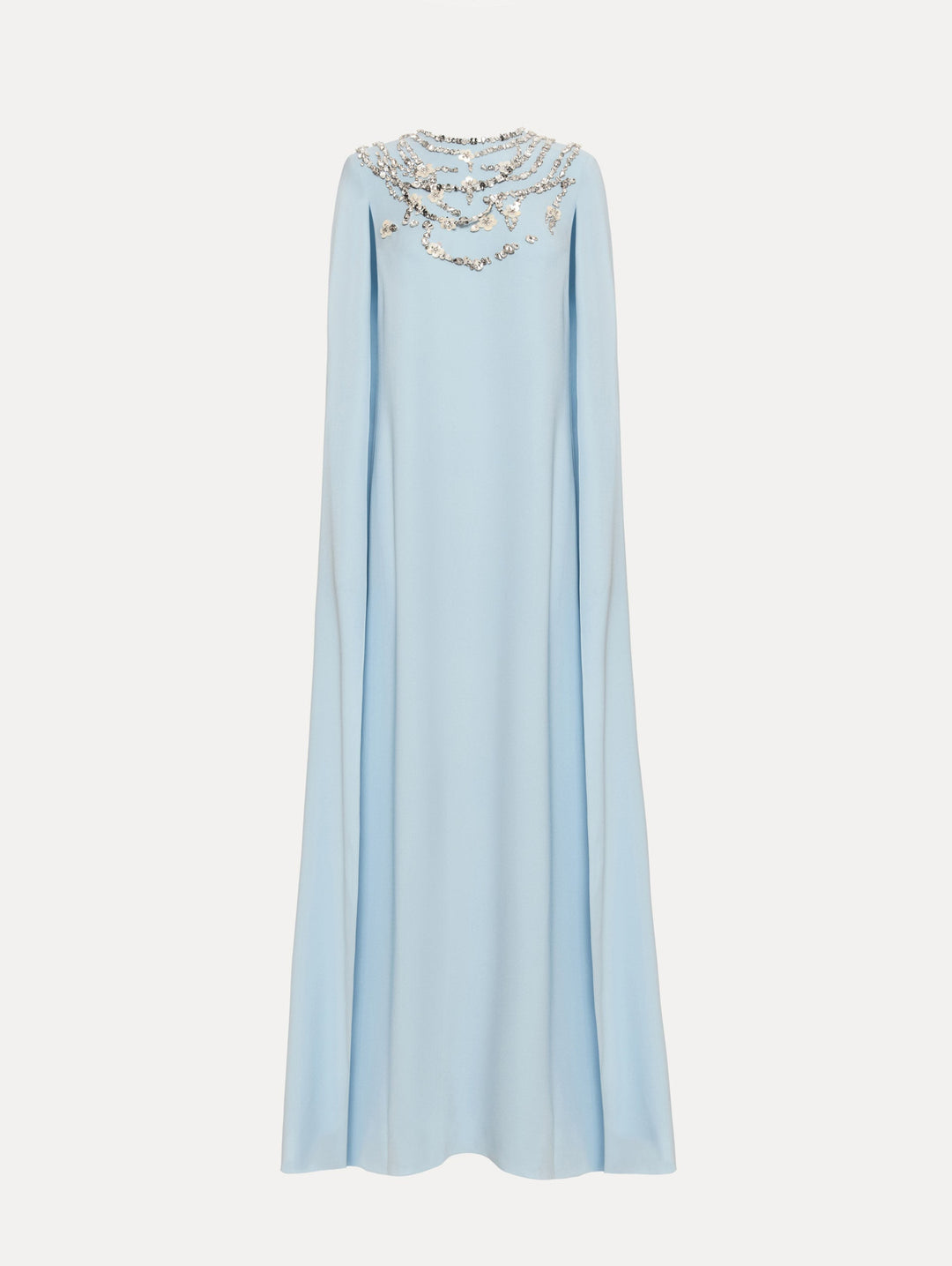 cape-sleeve gown with embellished neckline – AERIN