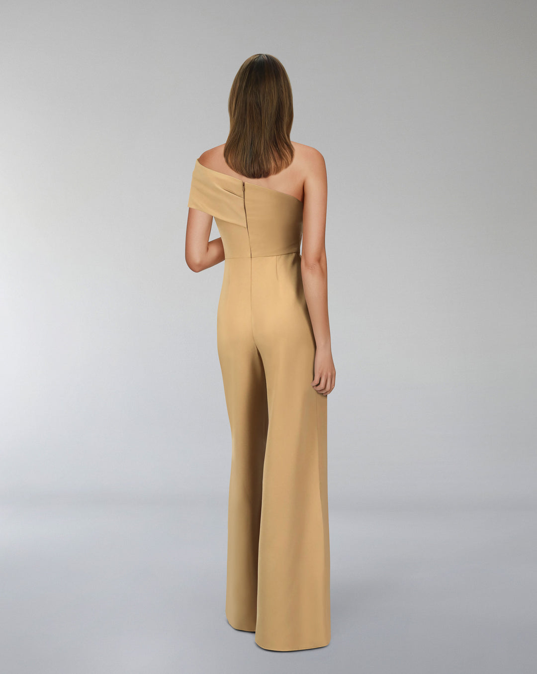 Folded neckline jumpsuit