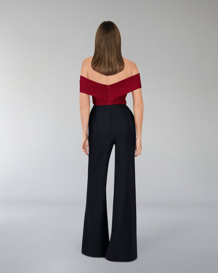 Strapless bicolour jumpsuit