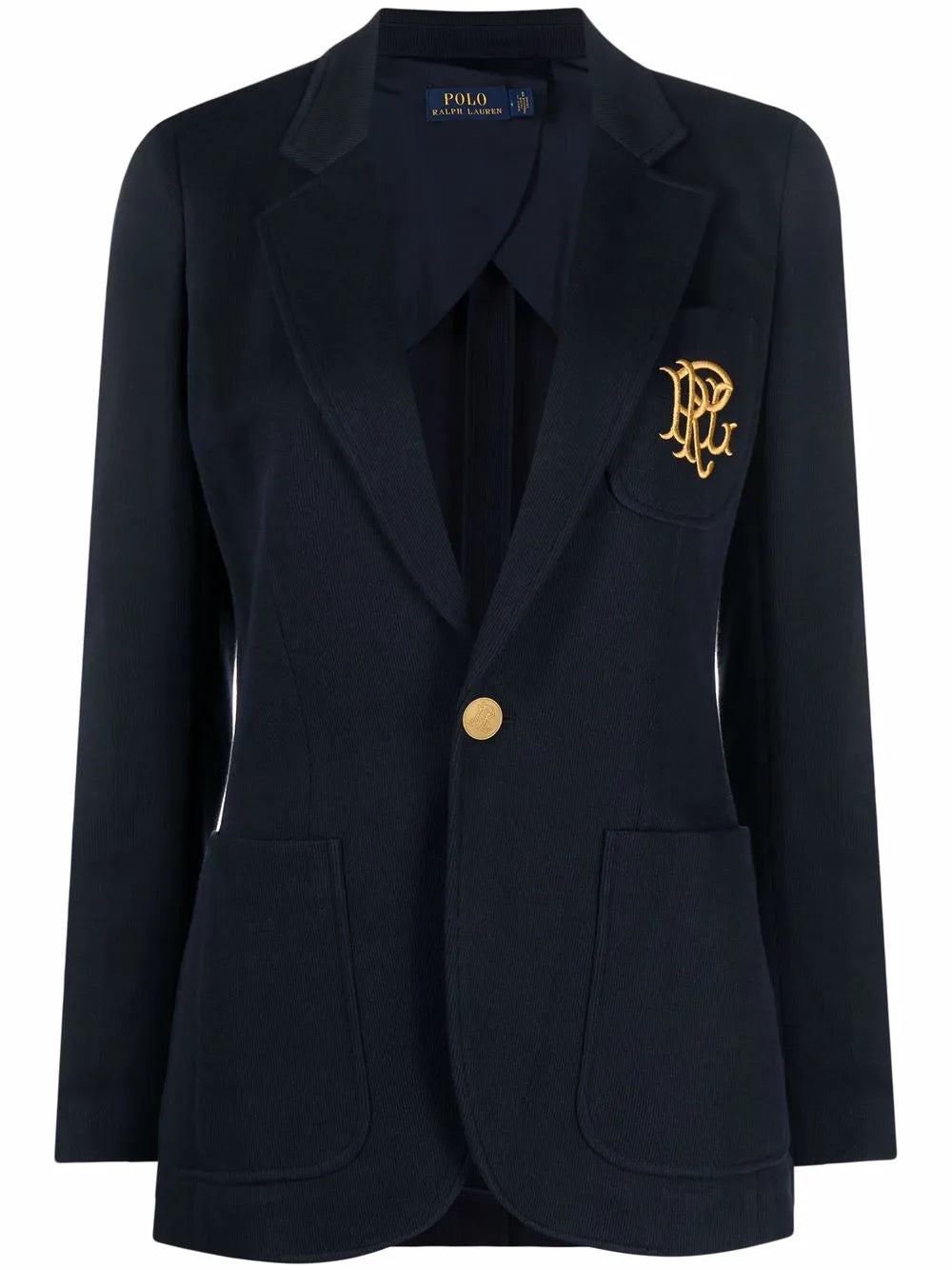 Classic tailored blazer with embroidered crest – ROYAL