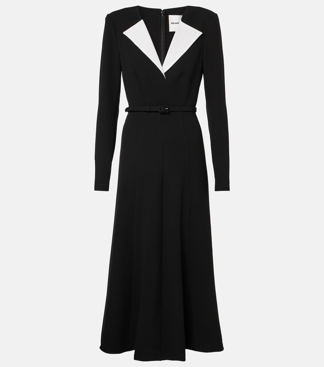 tailored midi dress with contrast lapel – MONIQUE