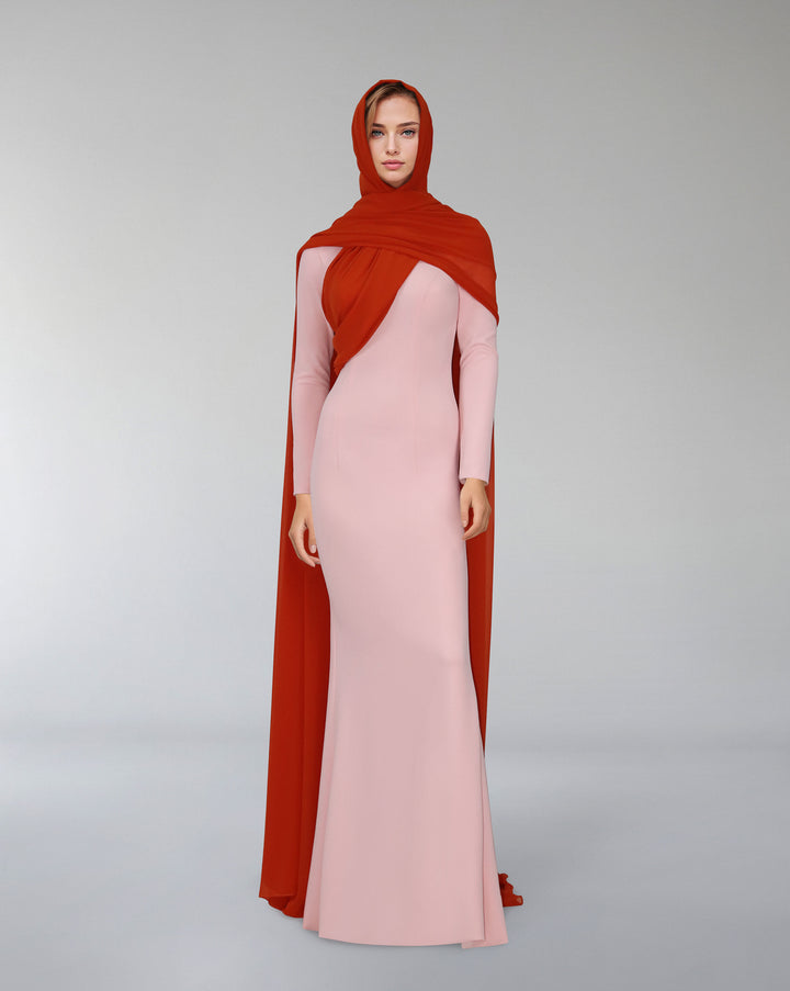 Long sleeve column dress with cover - TALIA