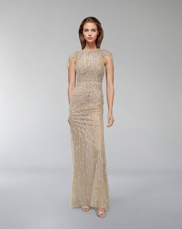 Fully sequined column dress - BIANCA