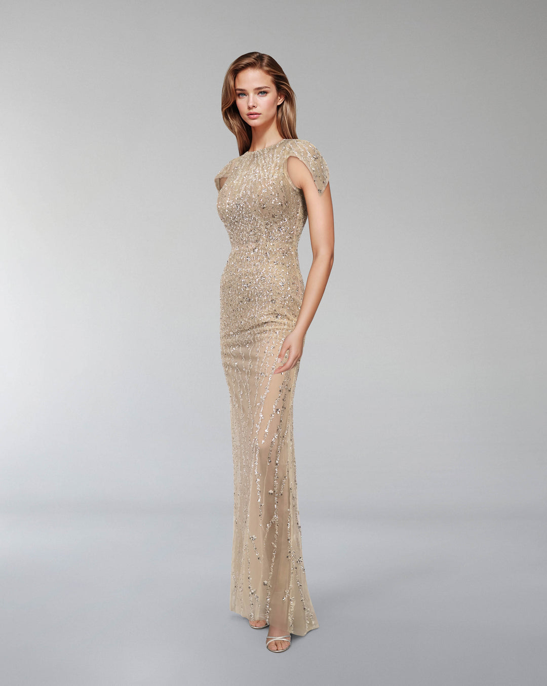 Fully sequined column dress - BIANCA