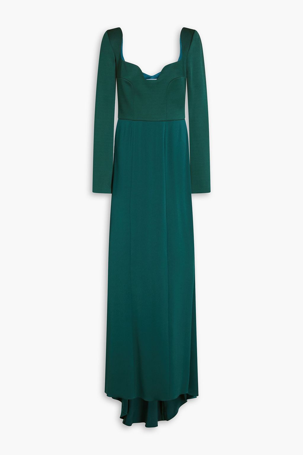 sculpted sweetheart long-sleeve gown – EMERALDM