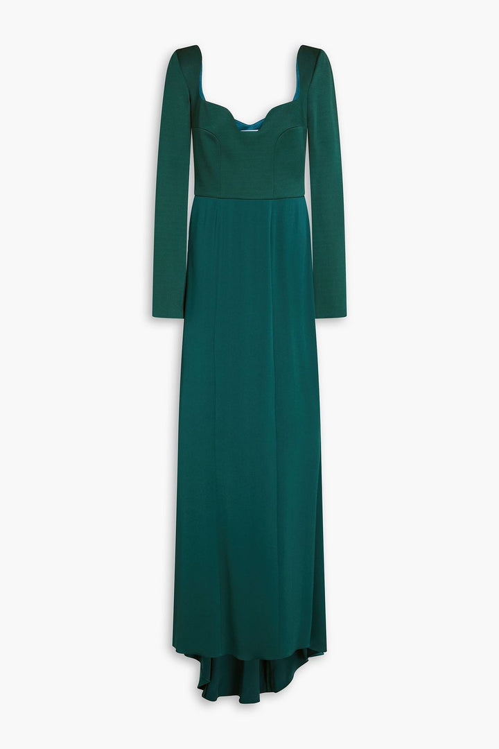 sculpted sweetheart long-sleeve gown – EMERALDM