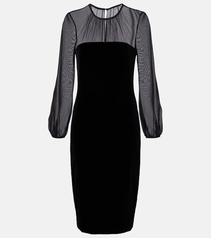Sheer yoke long sleeve midi dress – SALEM