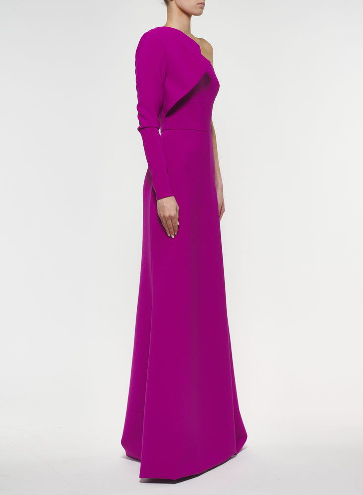 فستان بكتف واحد مع كشكشة منحوتة – سيلي