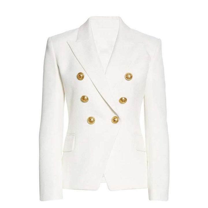 double-breasted tailored blazer with gold buttons – AURORA