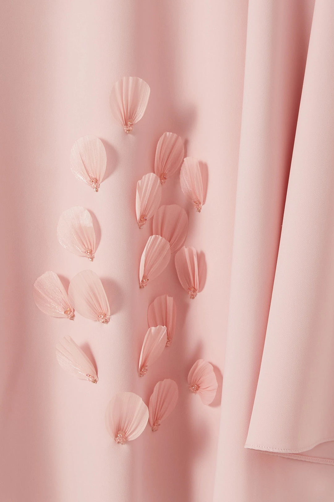 Cape Sleeve Midi Dress with Floral Appliqué – AQUA