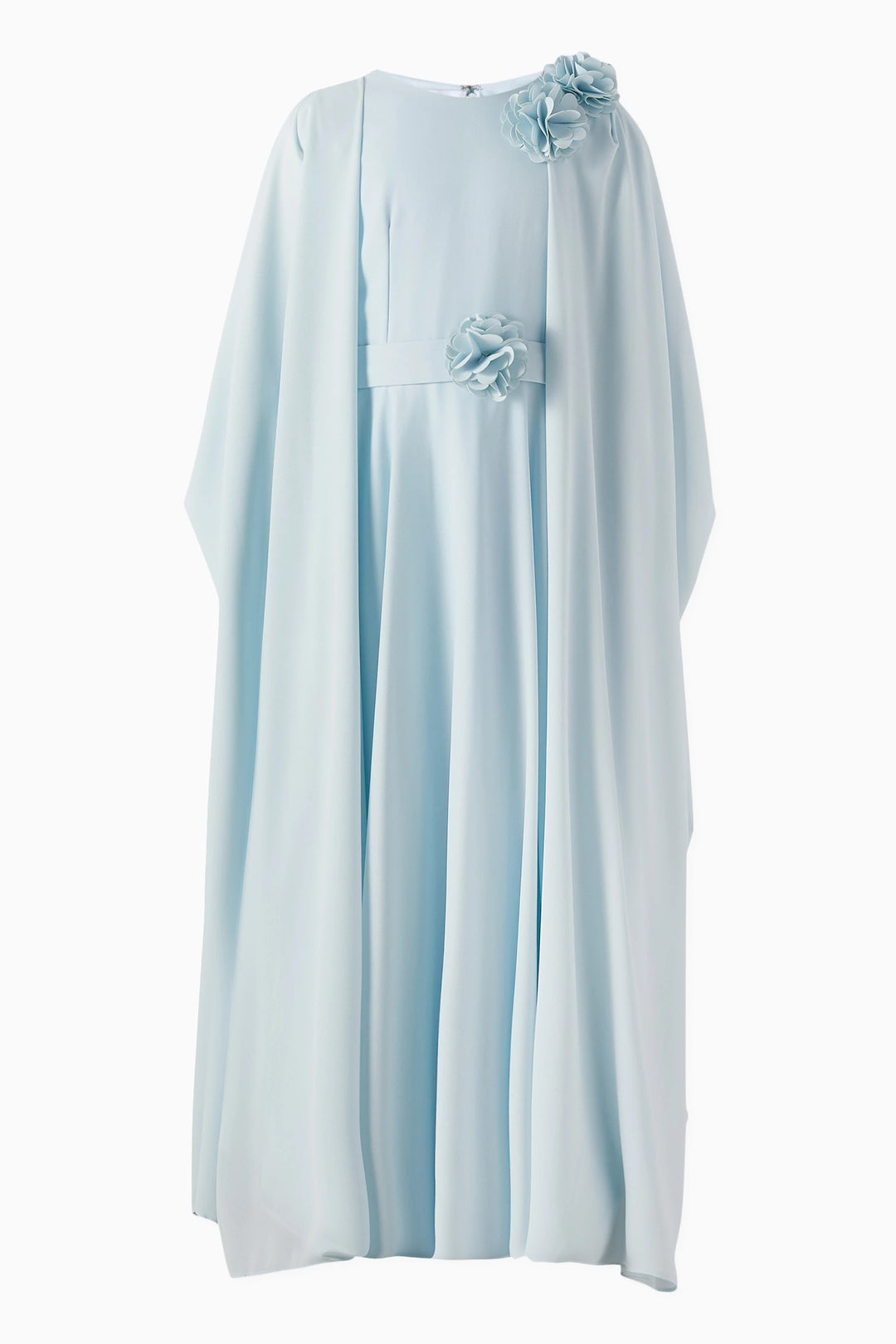 Cape Sleeve Maxi Dress with Floral Appliqué – PETAL