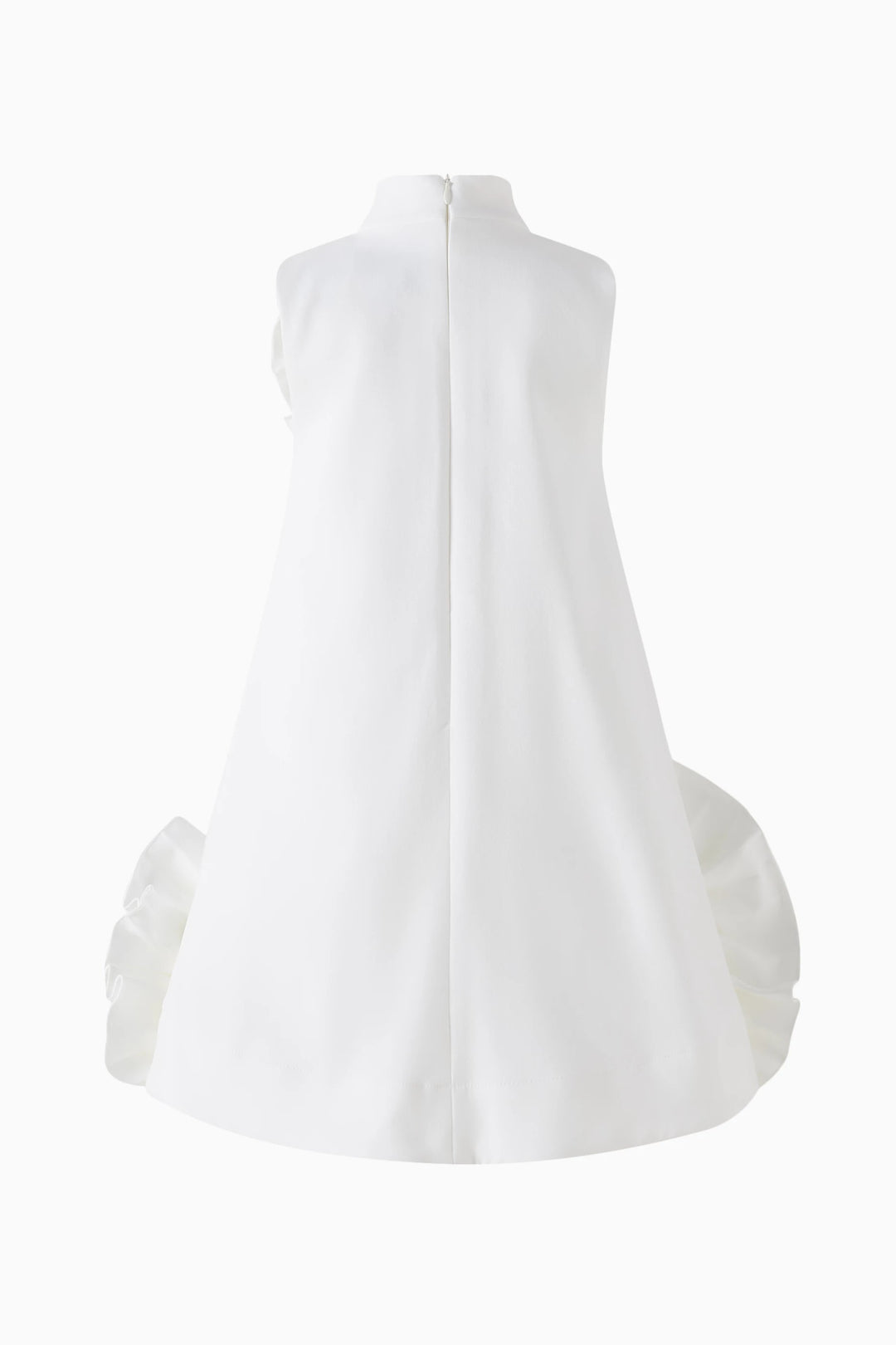 Sleeveless High-Neck A-Line Dress with Oversized Floral Appliqués – BLOSSOM