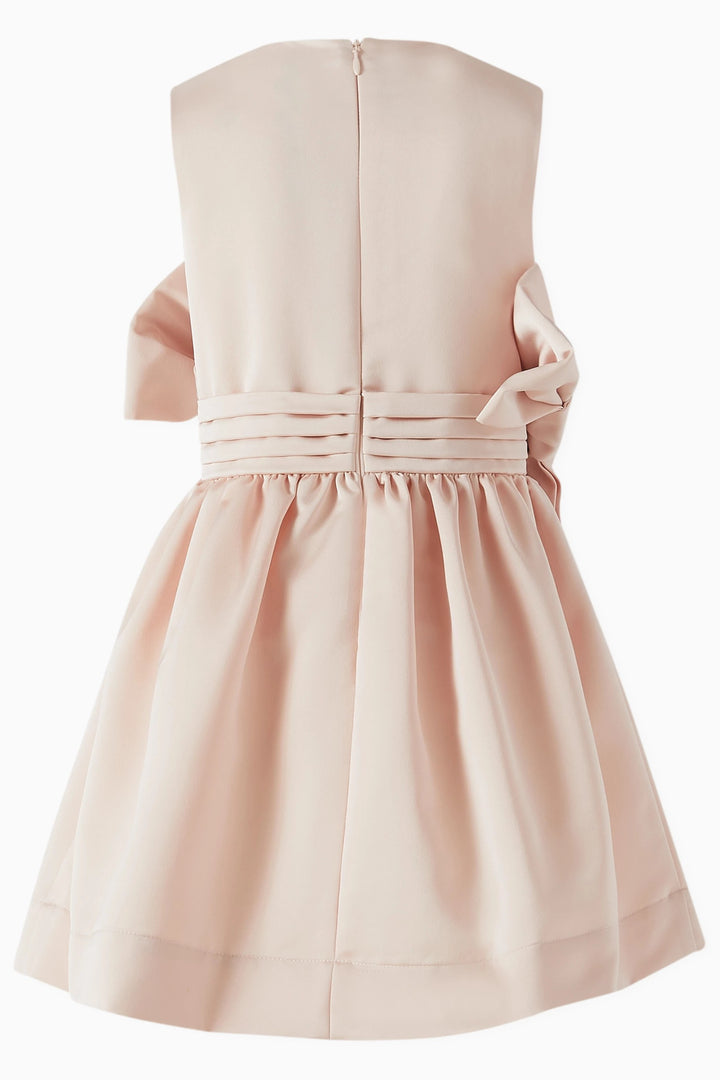 Sleeveless Pleated Bodice Dress with Statement Bows – BLUSH