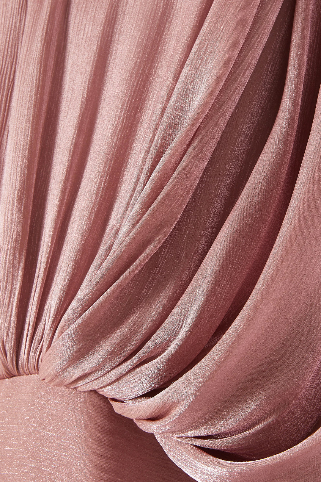 Draped Cape Maxi Dress with Soft Metallic Finish – ROSE