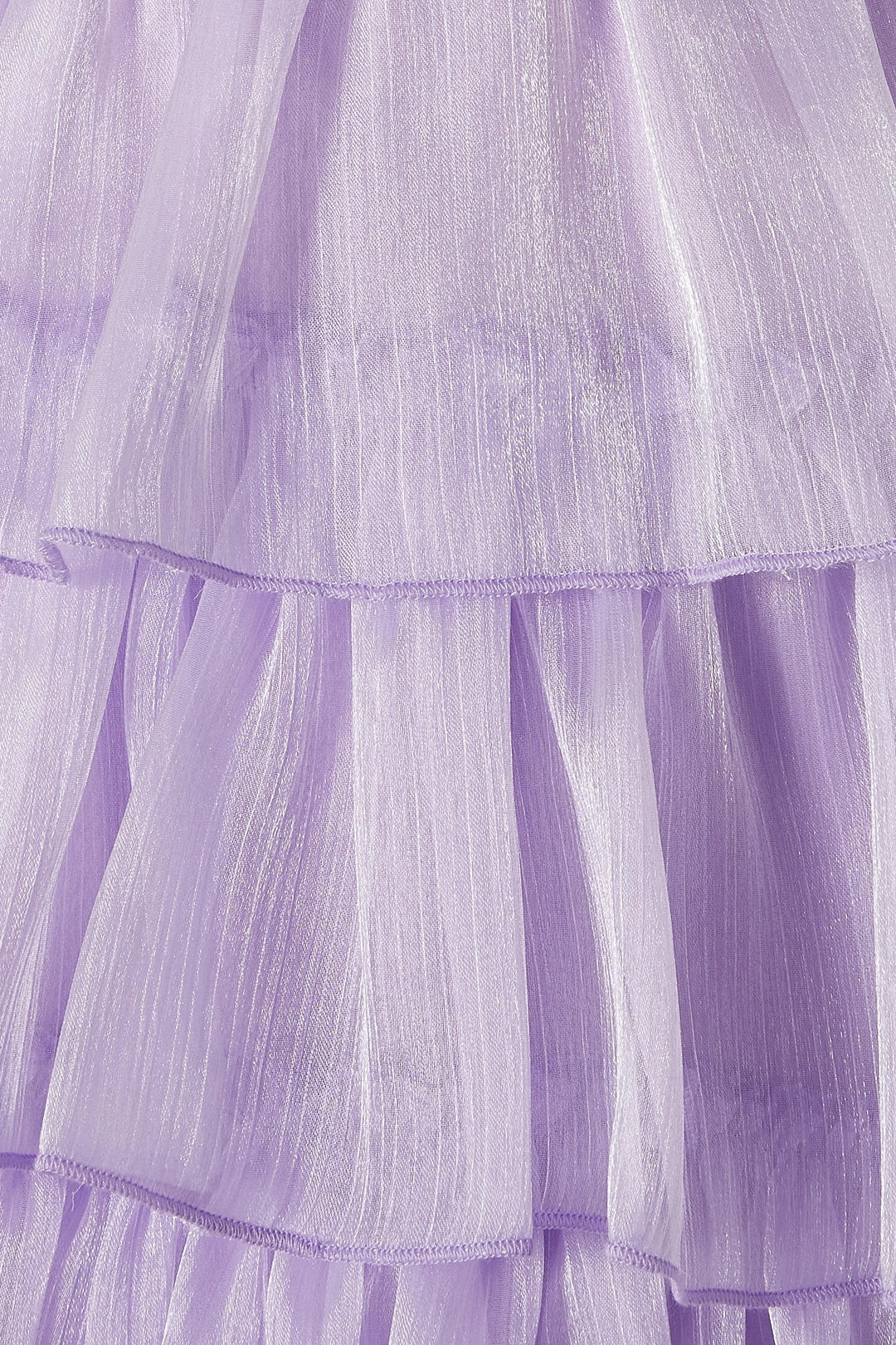 Puff Sleeve Tiered Organza Maxi Dress – LAVENDER