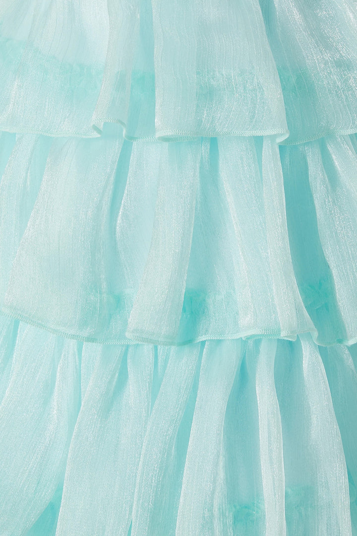 Puff Sleeve Tiered Organza Maxi Dress – LAVENDER