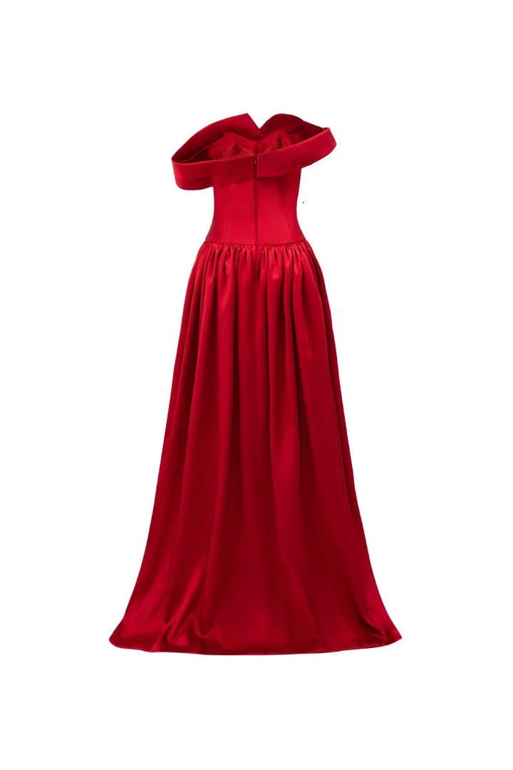 off-shoulder corset gown with gathered skirt – VERONA