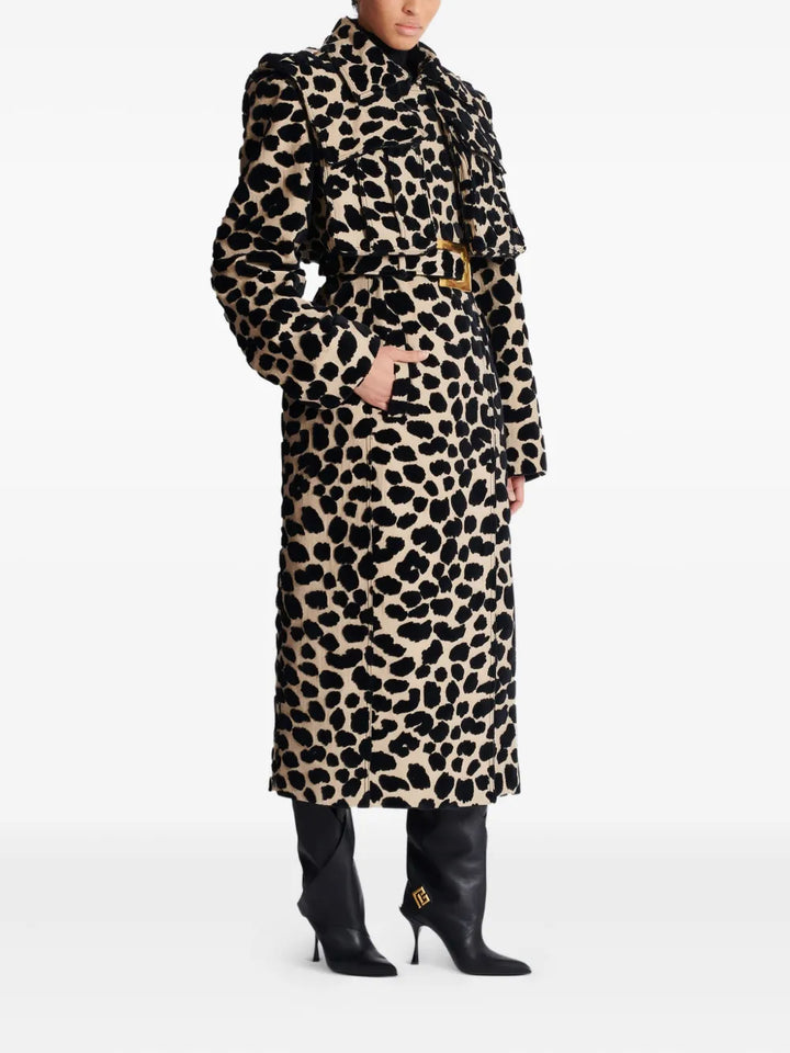 belted leopard-print trench coat – SAVANNA