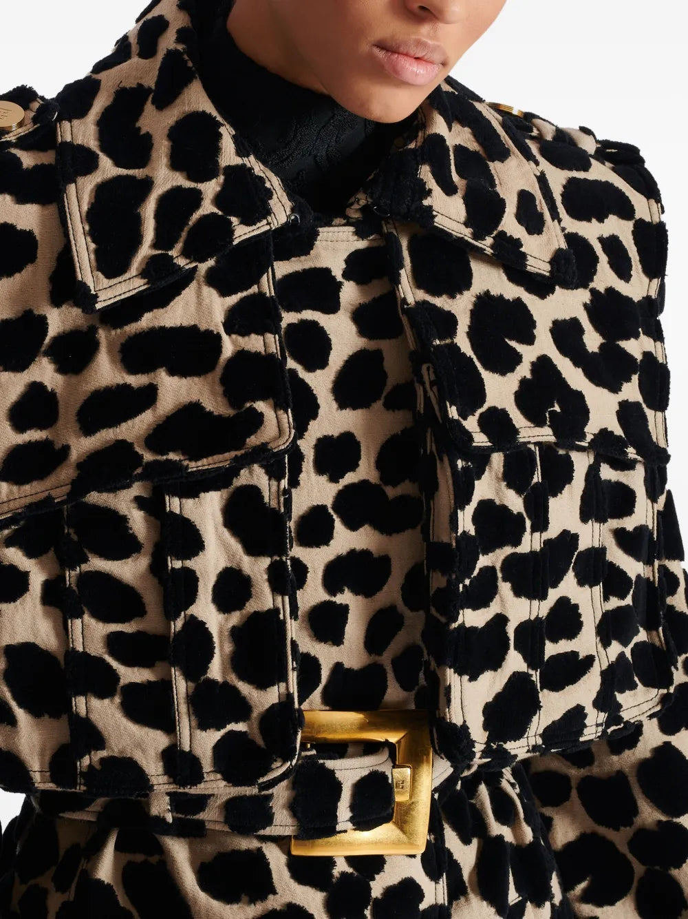 belted leopard-print trench coat – SAVANNA