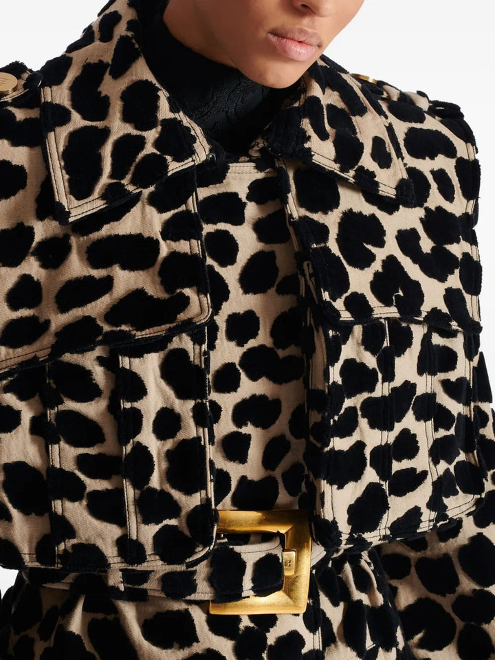 belted leopard-print trench coat – SAVANNA
