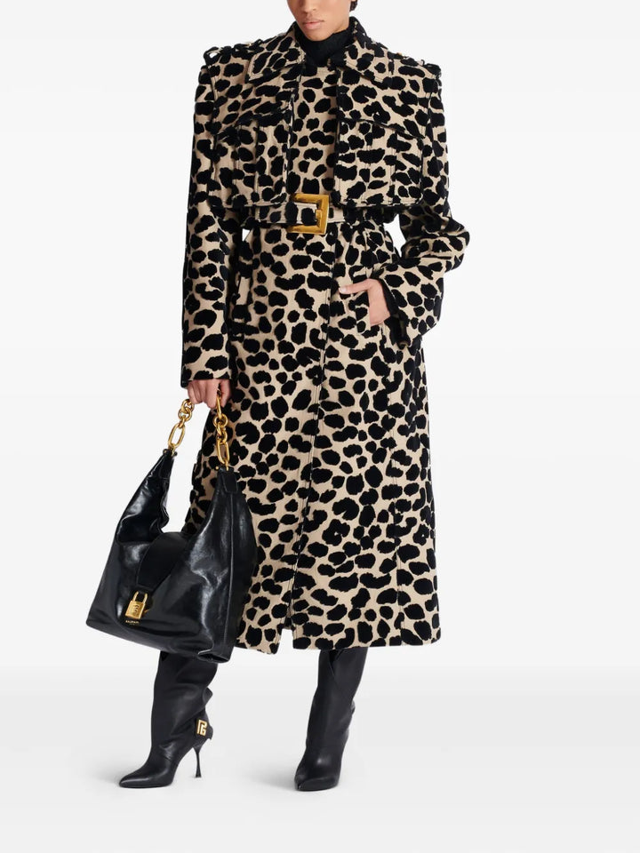 belted leopard-print trench coat – SAVANNA