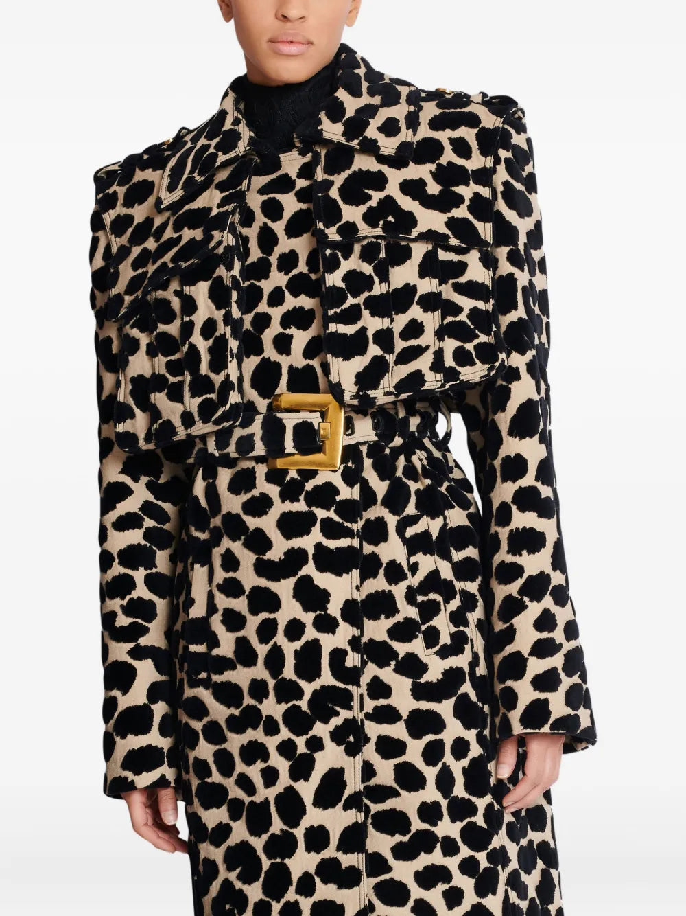 belted leopard-print trench coat – SAVANNA
