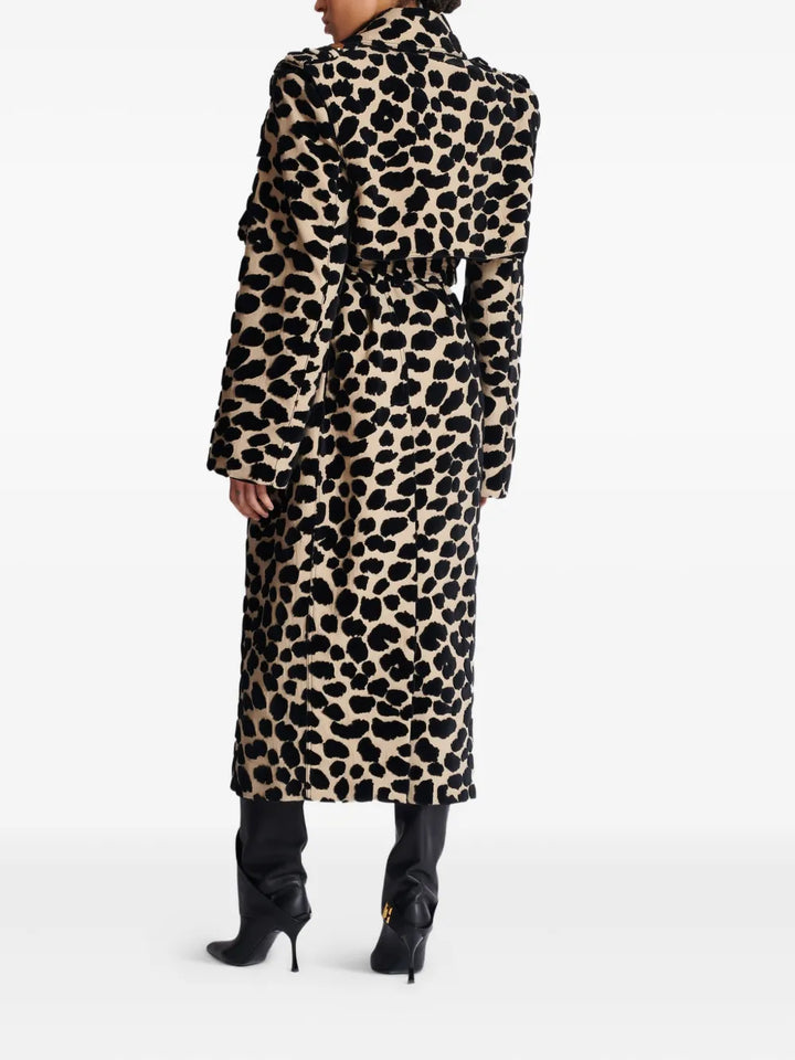 belted leopard-print trench coat – SAVANNA