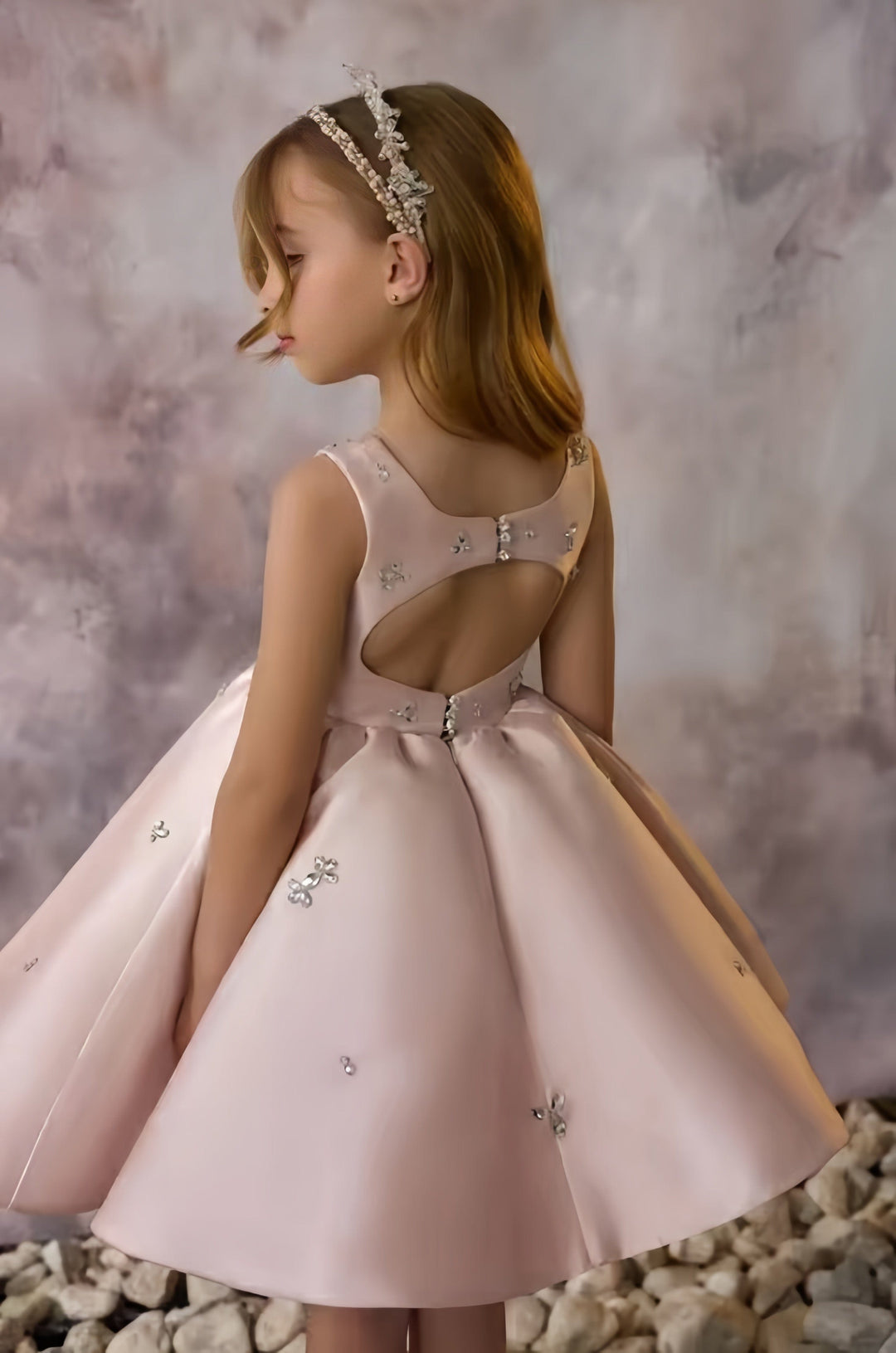 Sleeveless Flared Party Dress with Crystal Embellishments – LUMINA