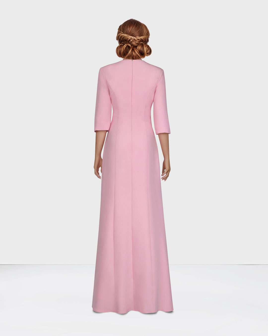 Sequinned neckline - long floor length pink dress
