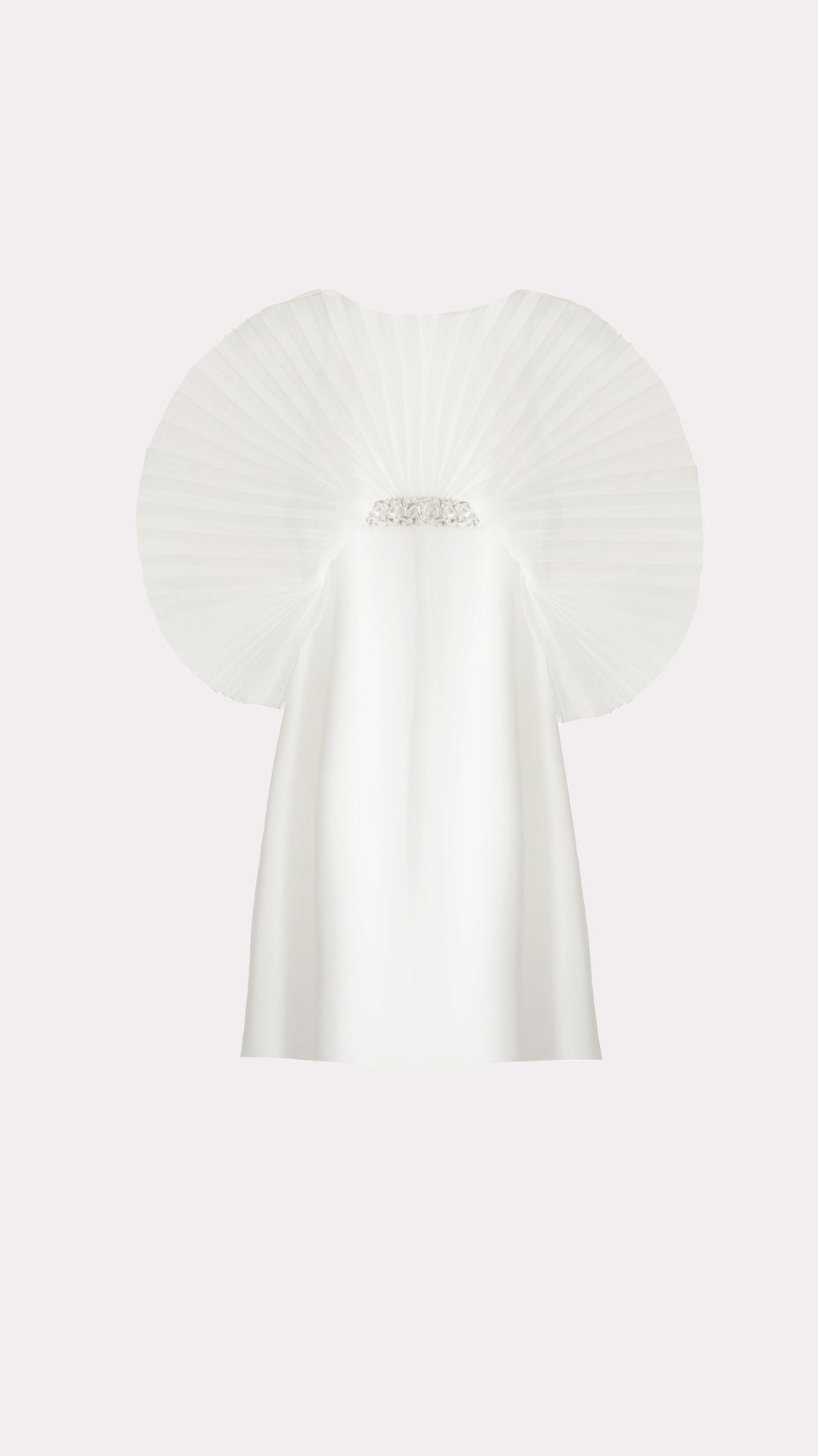 Pleated Cape Maxi Dress with Crystal Waistband – SERAPHINA