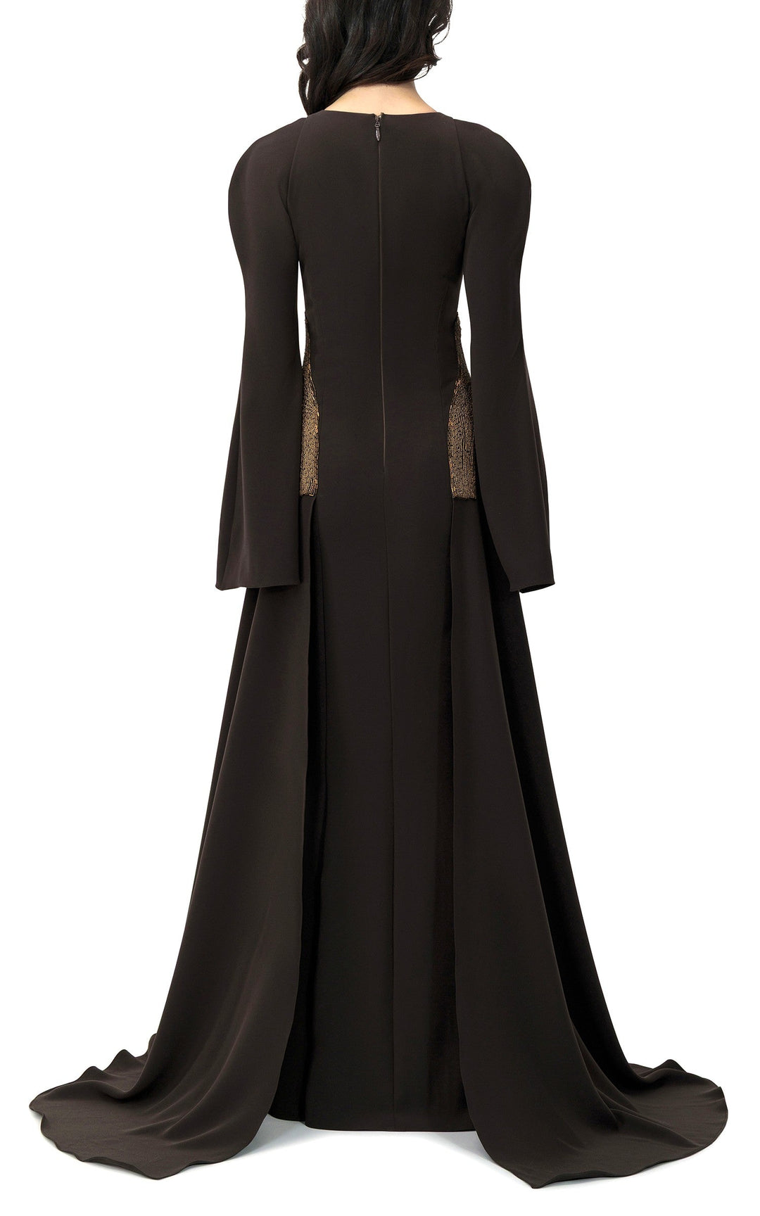 فستان بأكمام طويلة وألواح جانبية مزينة – زارين**