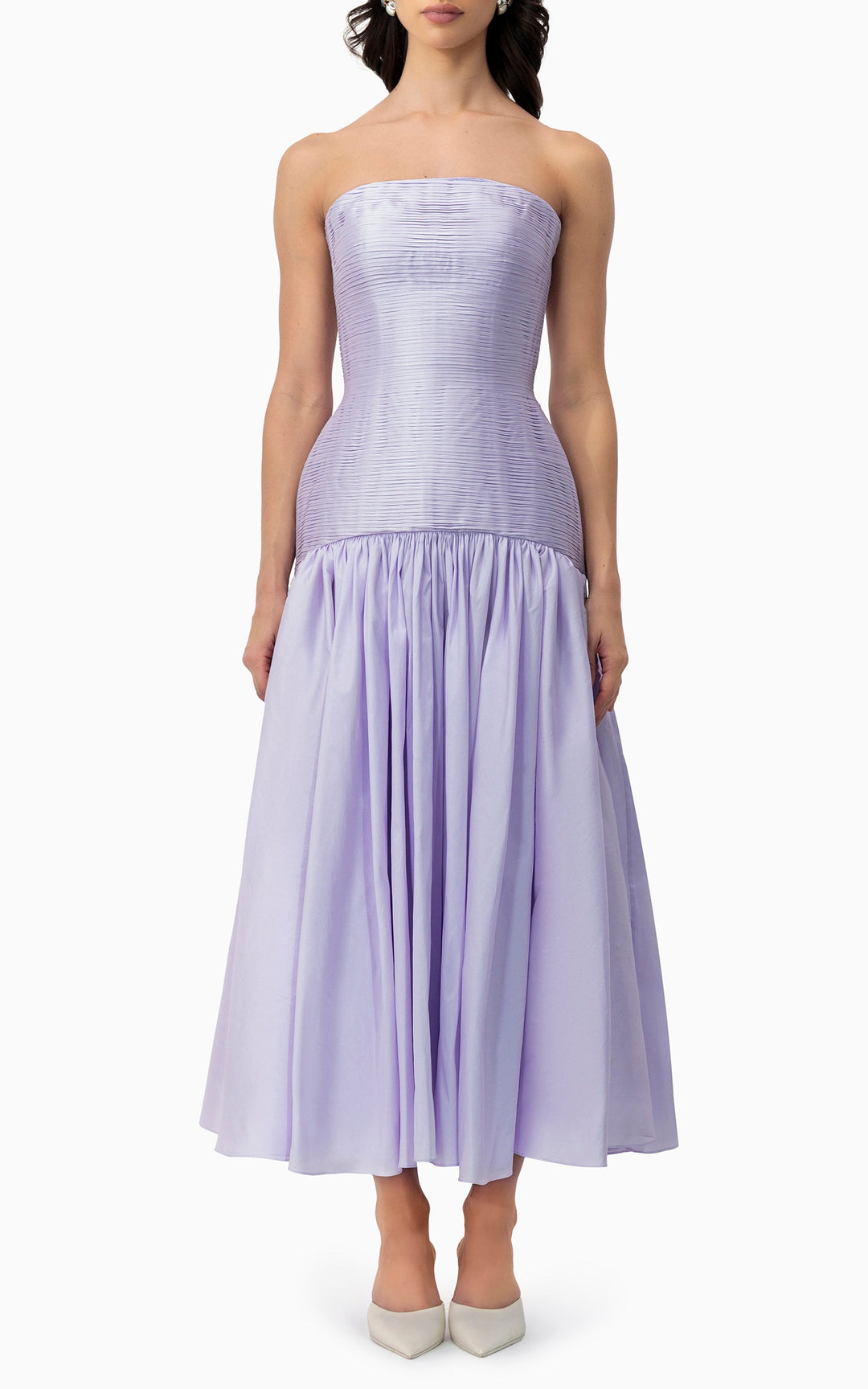 فستان ميدي مكشكش مع عباءة صغيرة متناسقة – مايلا