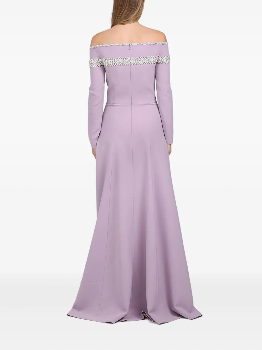 off-shoulder gown with embellished neckline – AURELIA