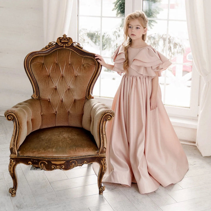 Ruffled Cape Ball Gown with Full Skirt – ELISÉE