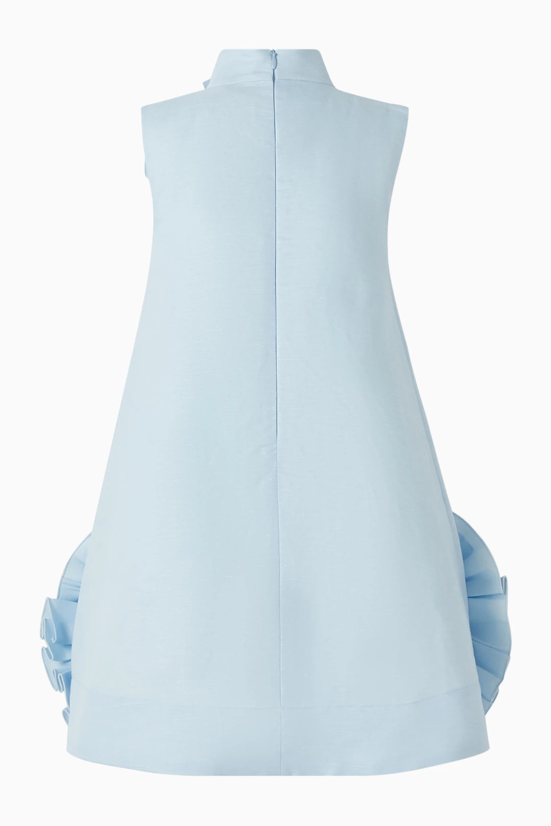 Sleeveless High-Neck A-Line Dress with Oversized Floral Appliqués – BLOSSOM