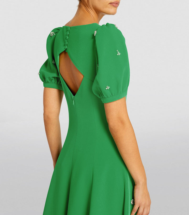 puff-sleeve embellished gown – NVY