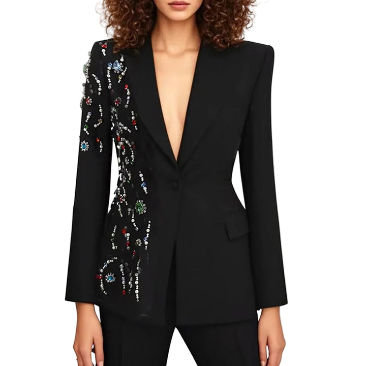 tailored jacket with jeweled embellishments – AURORAZNU