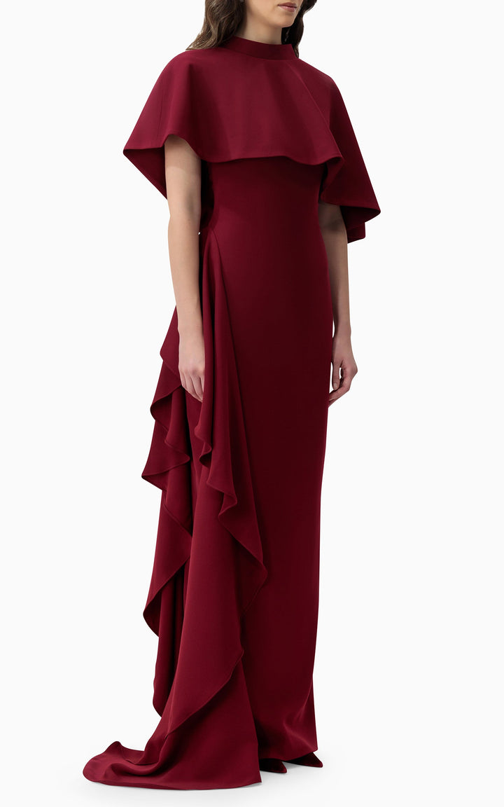 فستان عمودي بغطاء رأس مع ثنيات متتالية – ماريس