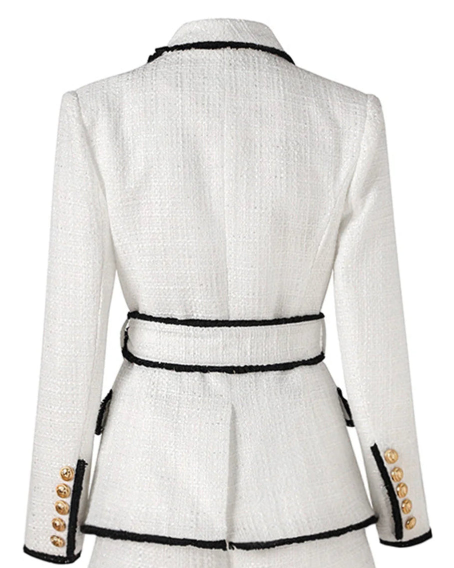 Geplooide top met uitlopende mouwen en maxi-rok set met tailleband – Rosiny 