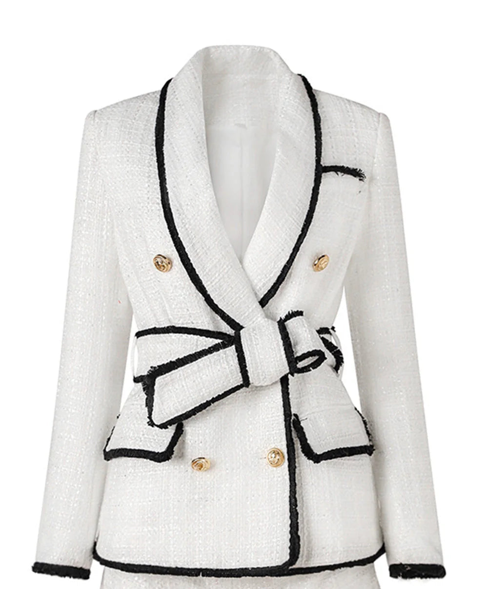 Geplooide top met uitlopende mouwen en maxi-rok set met tailleband – Rosiny 