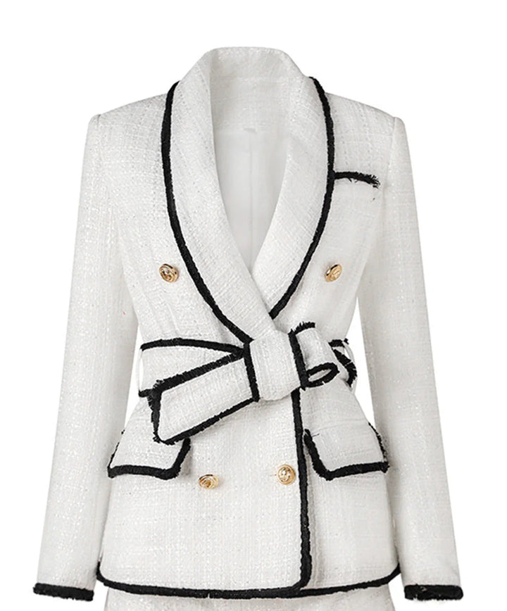 Geplooide top met uitlopende mouwen en maxi-rok set met tailleband – Rosiny 