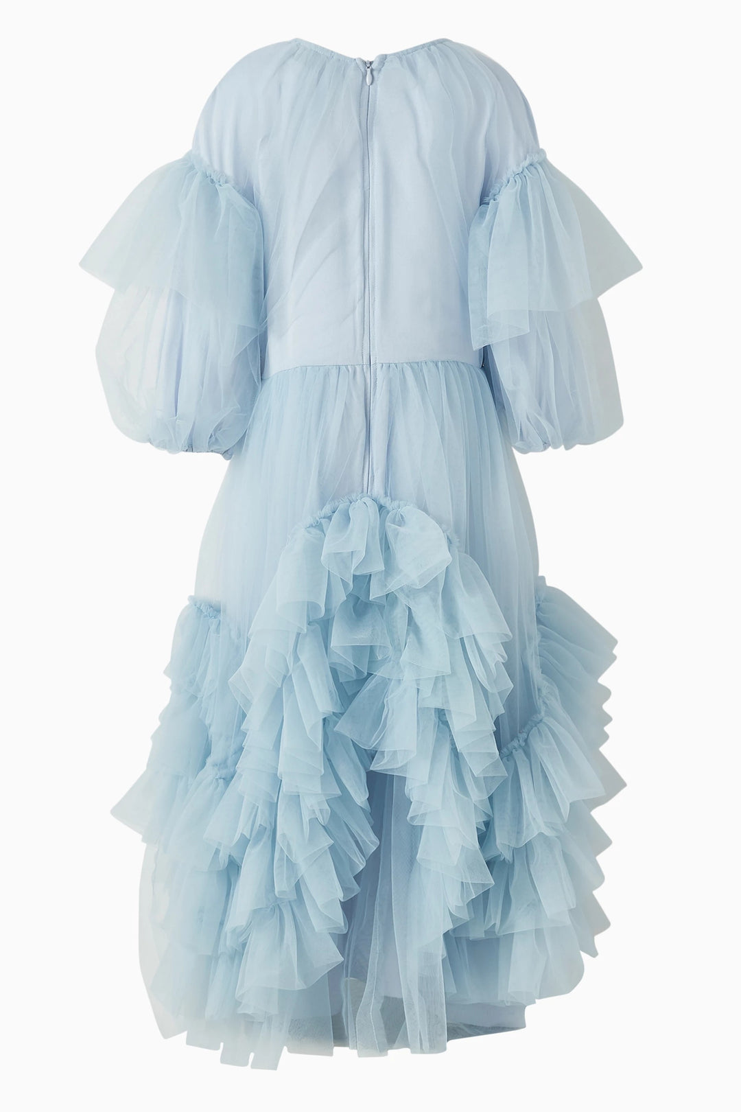 Tiered Tulle Dress with Puff Sleeves – CLOUD