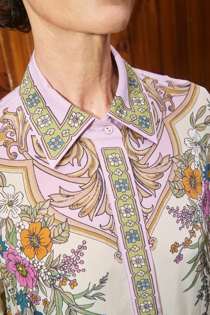 Geplooide top met uitlopende mouwen en maxi-rok set met tailleband – Rosiny 