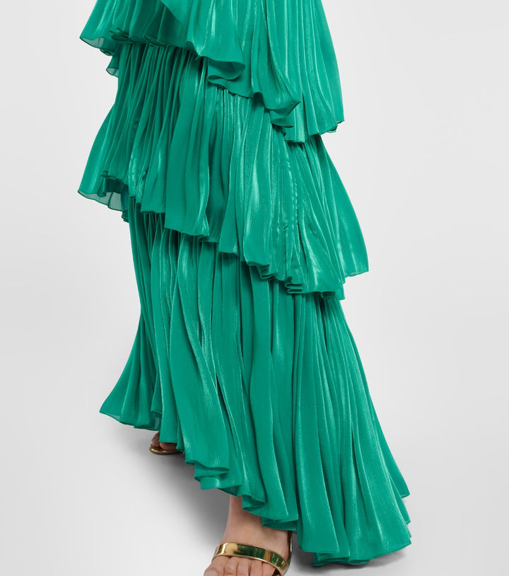 فستان مطوي متعدد الطبقات مع رقبة على شكل ربطة عنق – رولين